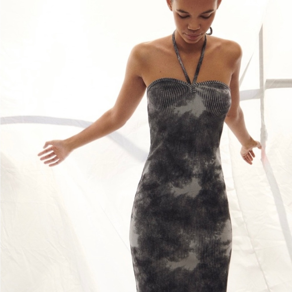 Zara Heartneck Tie-Dye Maxi Dress